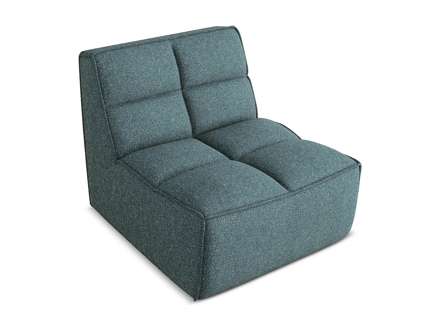 Módulo de sofá central em tecido texturizado jeans - KALAI