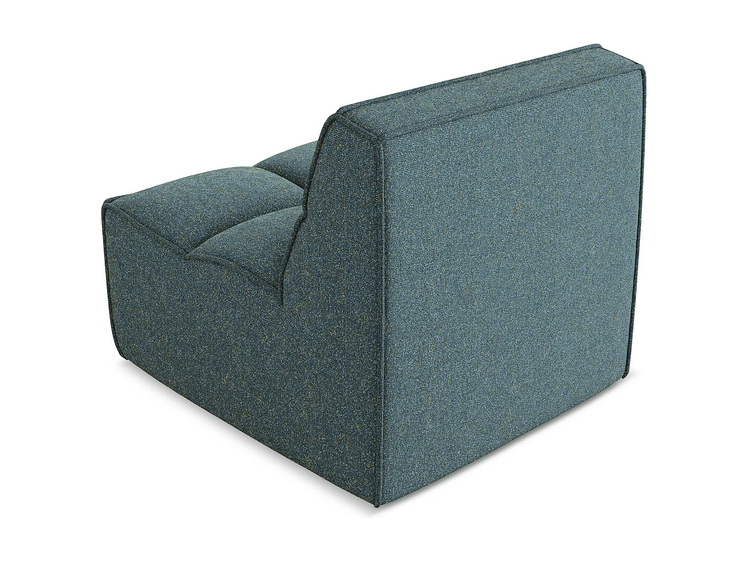 Módulo de sofá central em tecido texturizado jeans - KALAI