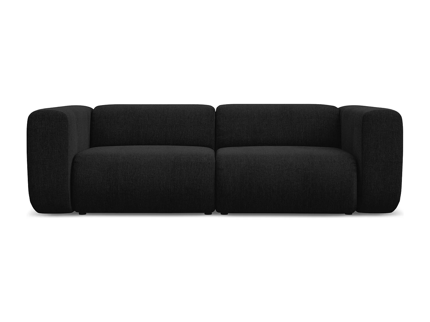 Canapé modulable 3 places en tissu chenille - noir - EKAHI