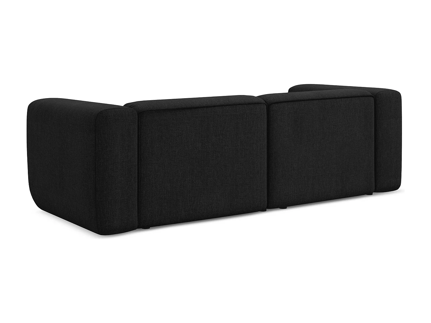 Canapé modulable 3 places en tissu chenille - noir - EKAHI