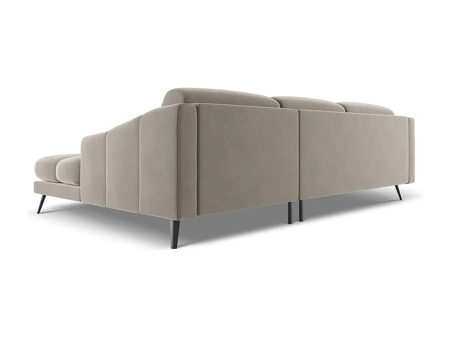Ecksofa - Ecke Rechts - Samt - Taupe - NALU