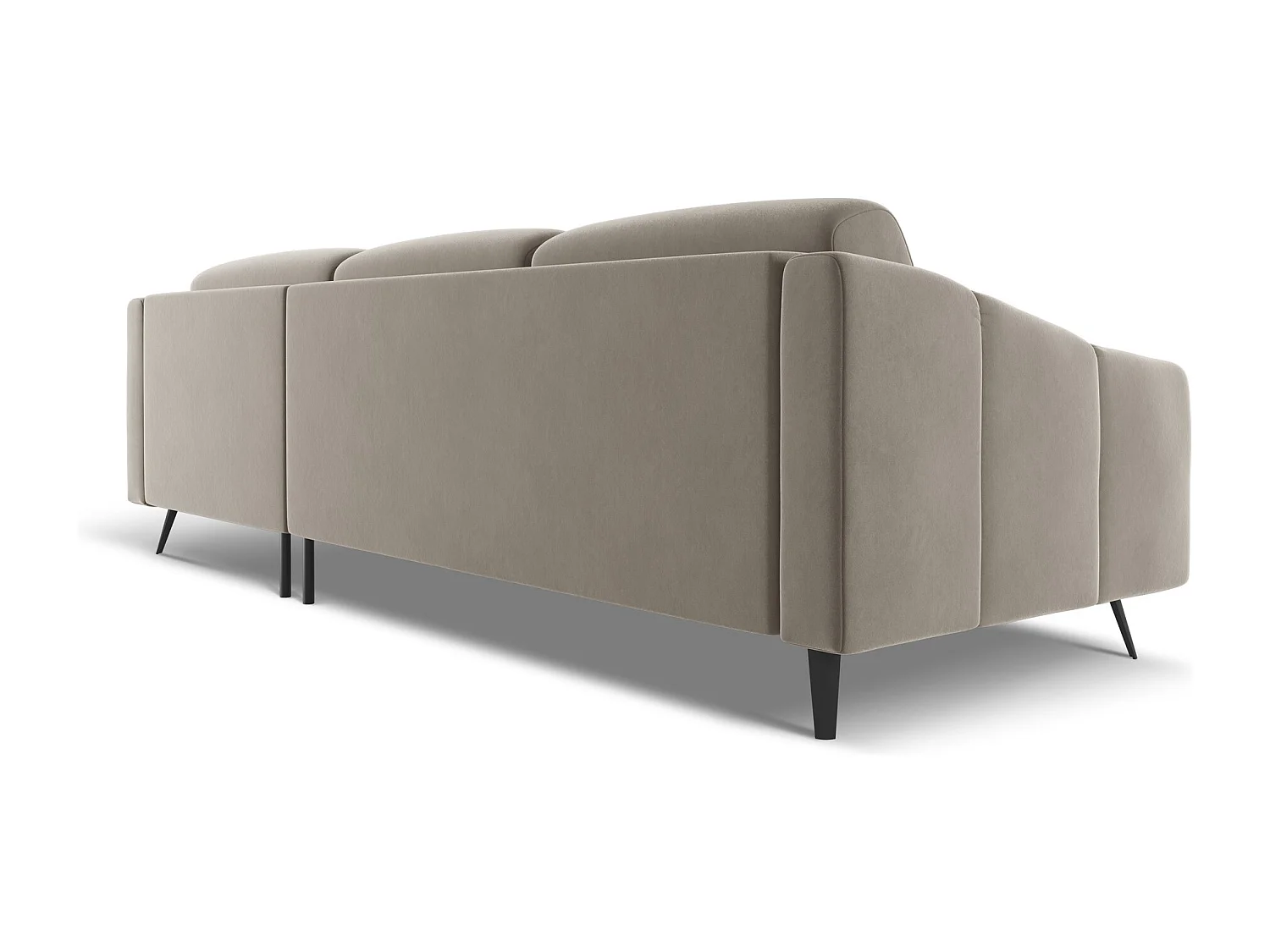 Canapé d'angle droit en velours - taupe - NALU