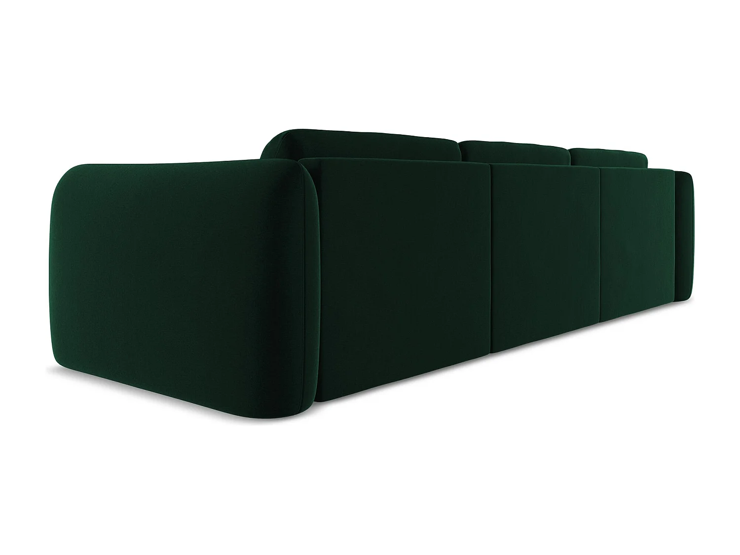 Canapé d'angle gauche en velours - bouteille verte - HOKU