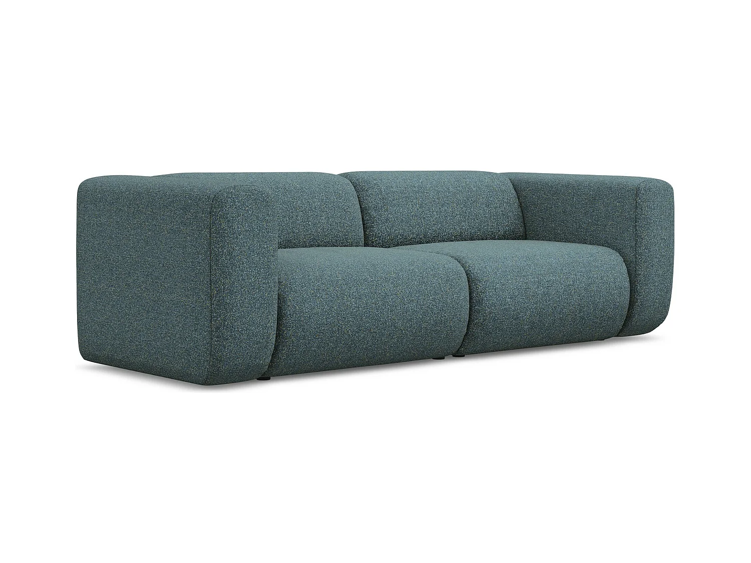 Canapé modulable 3 places en tissu texturé - jeans - EKAHI
