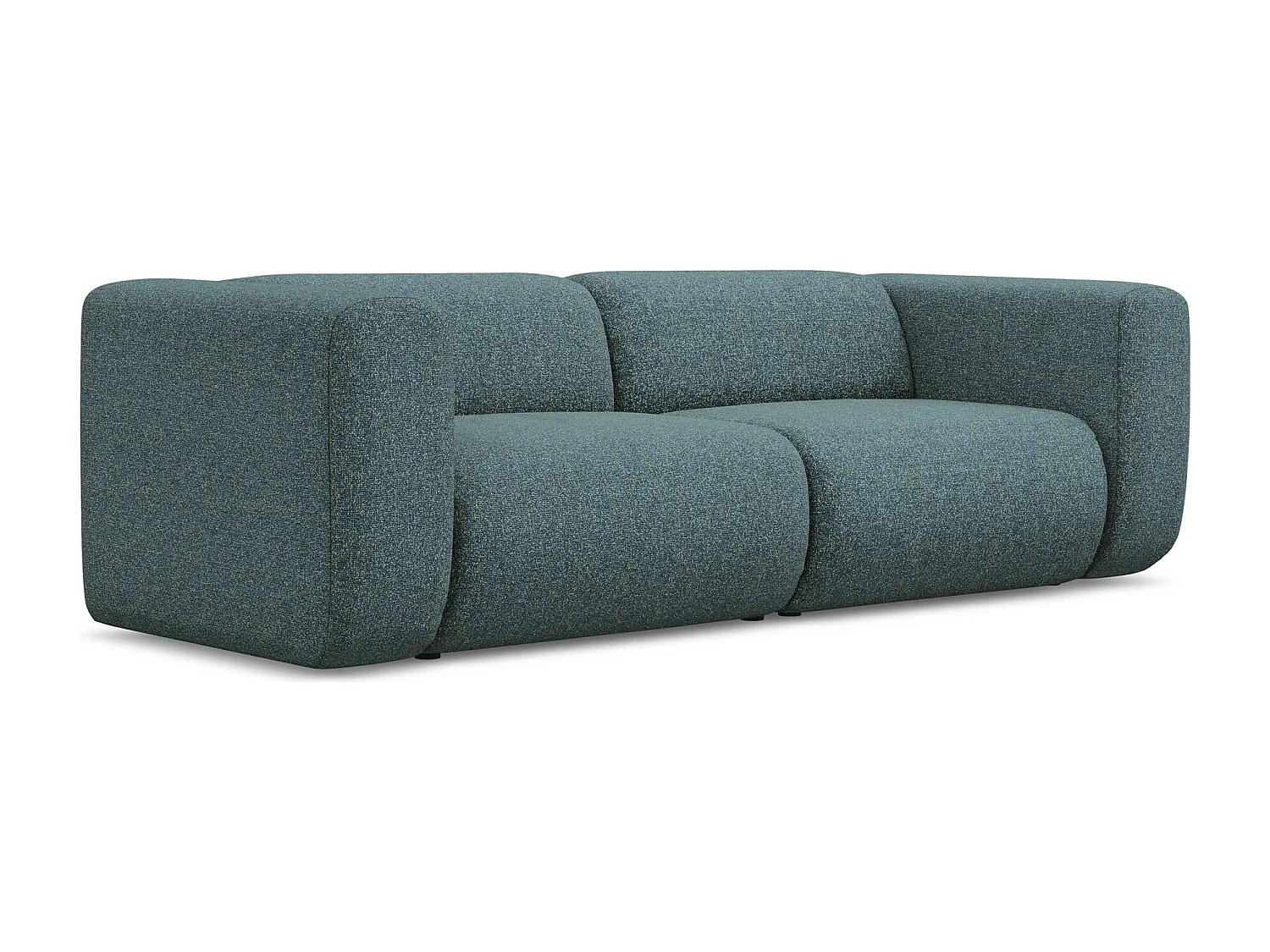 Canapé modulable 3 places en tissu texturé - jeans - EKAHI