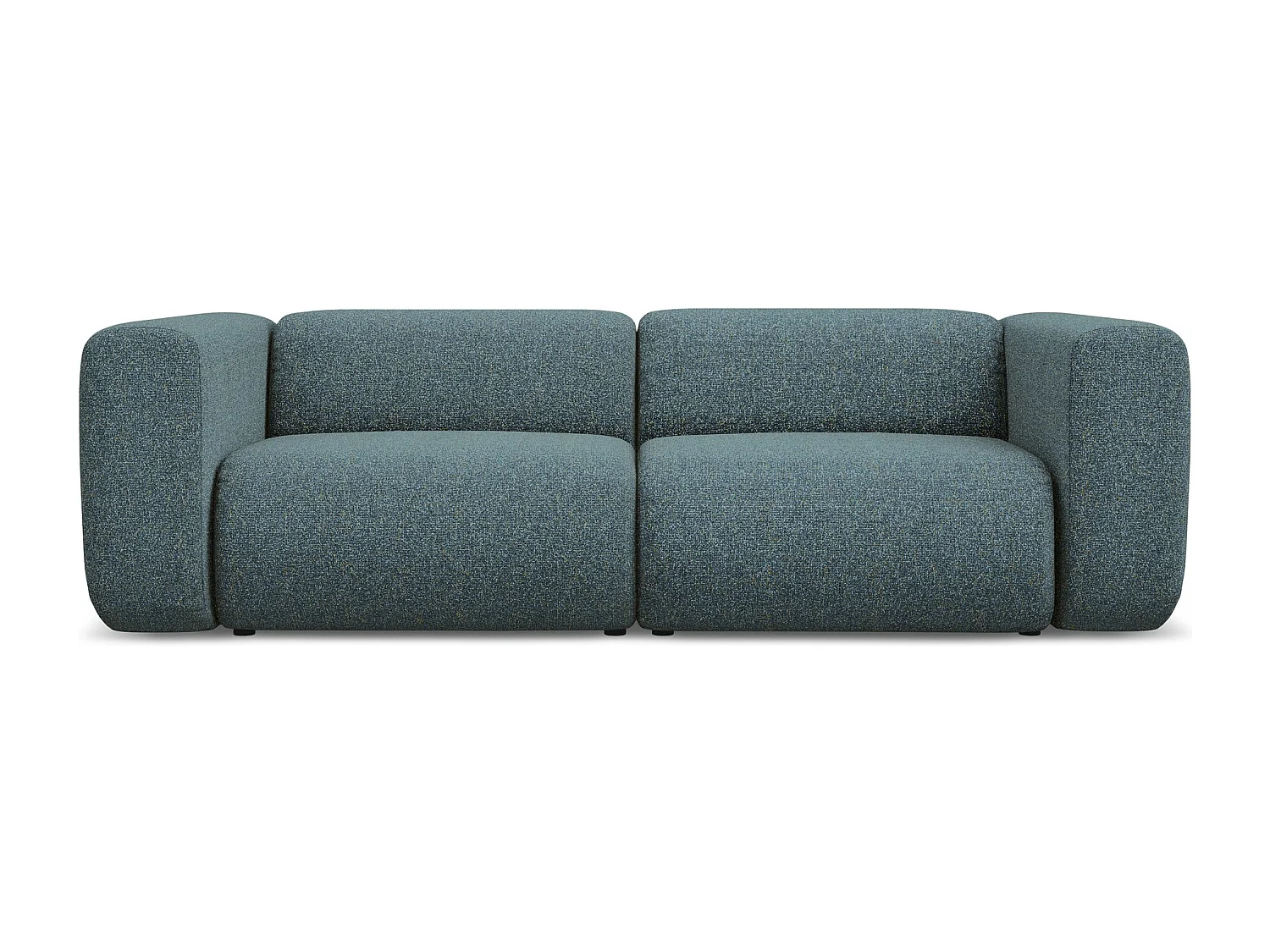 Canapé modulable 3 places en tissu texturé - jeans - EKAHI