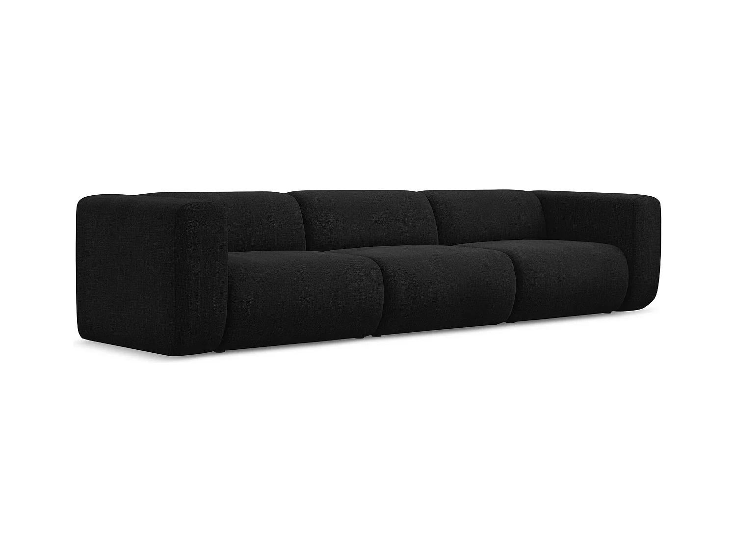 Modulares 4-Sitzer Sofa - - Chenille - Schwarz - EKAHI