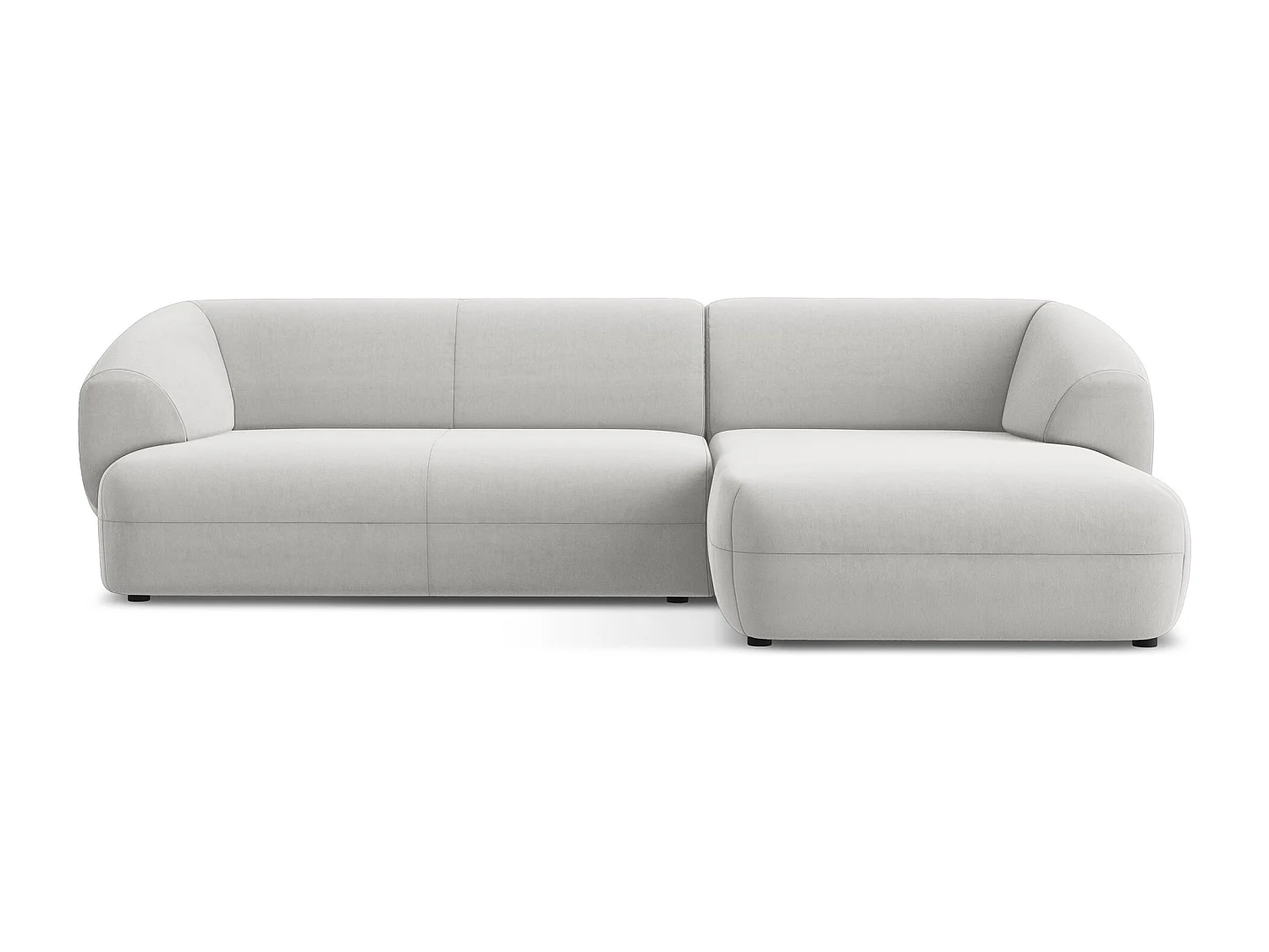 3-Sitzer Modulares Ecksofa - Ecke Rechts - Samt - Silber - MOANA