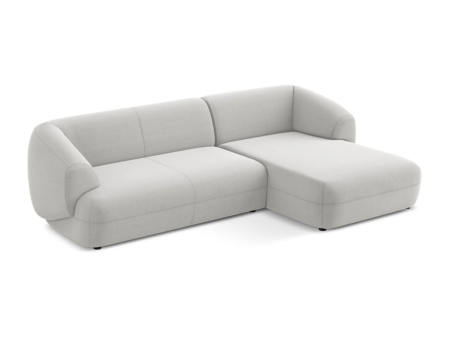 3-Sitzer Modulares Ecksofa - Ecke Rechts - Samt - Silber - MOANA