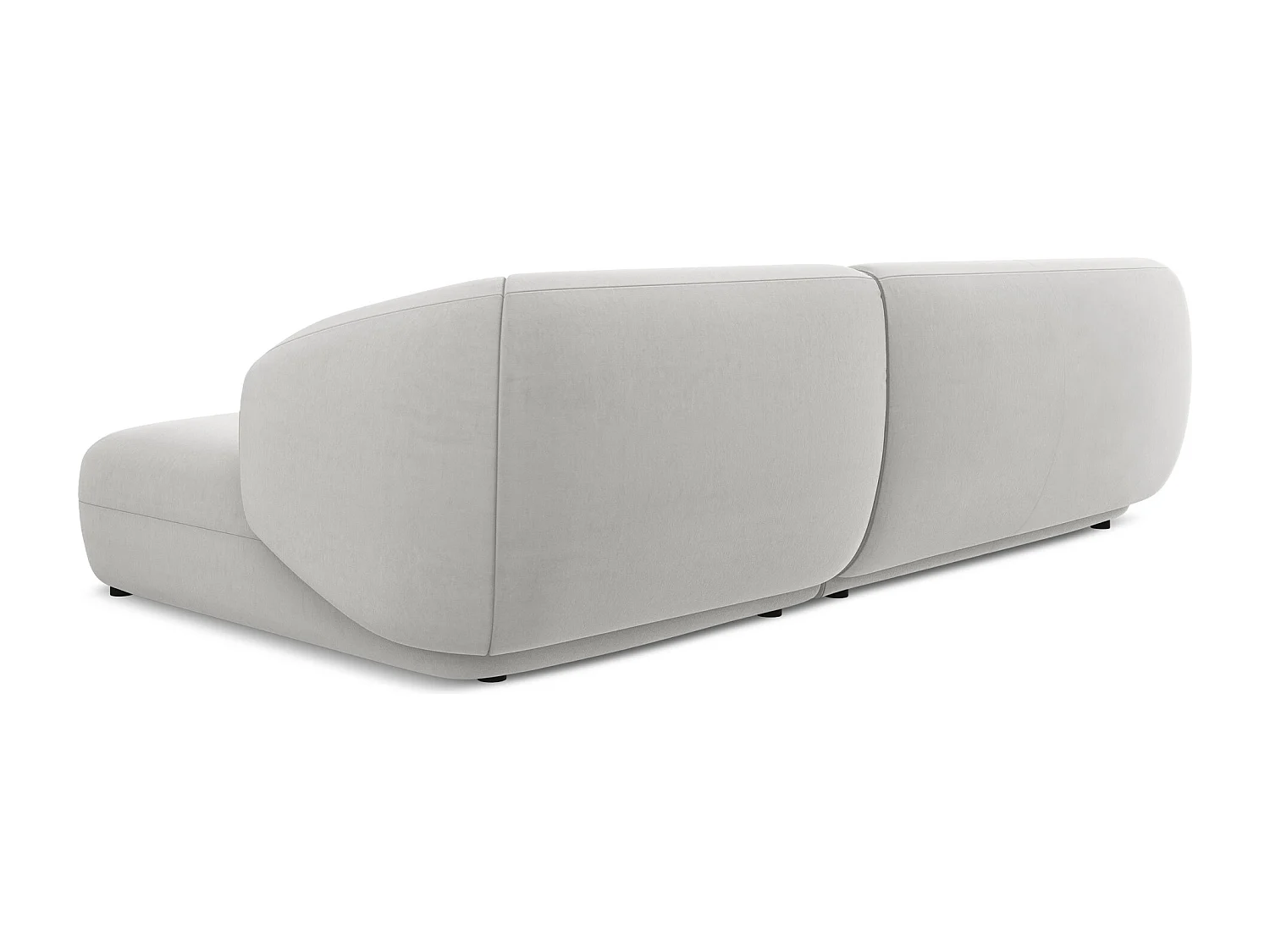 3-Sitzer Modulares Ecksofa - Ecke Rechts - Samt - Silber - MOANA