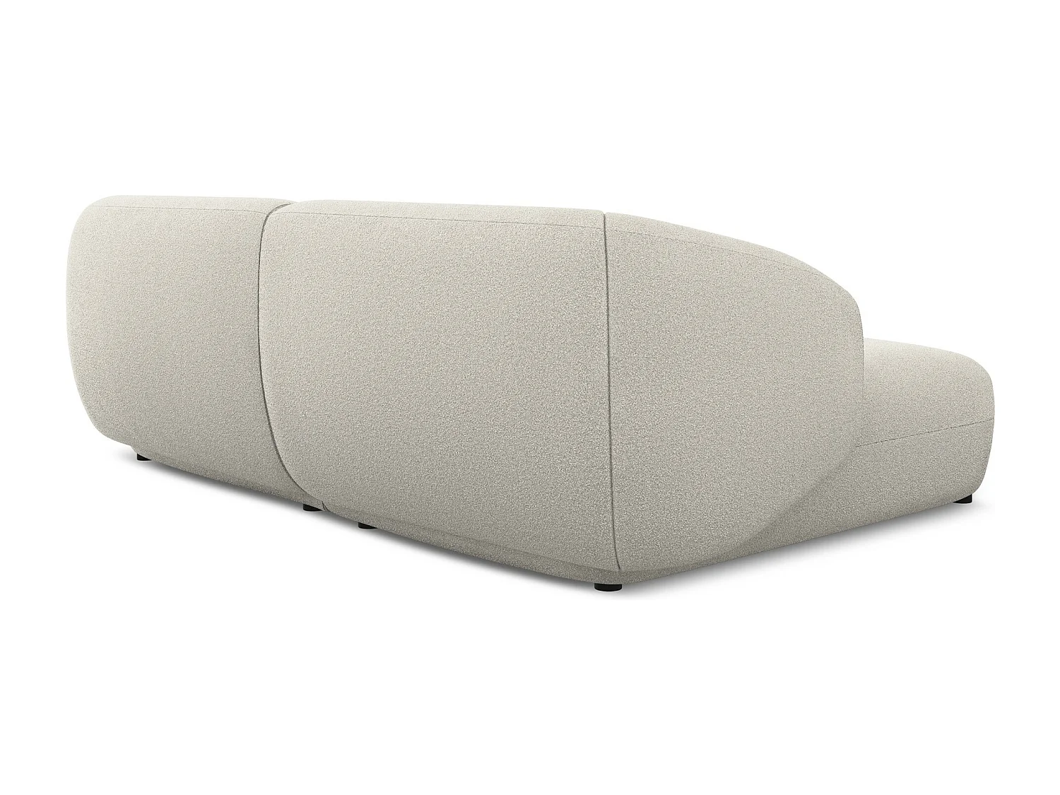 Sofá modular 2,5 plazas izquierdo de tela bouclé beige - MOANA