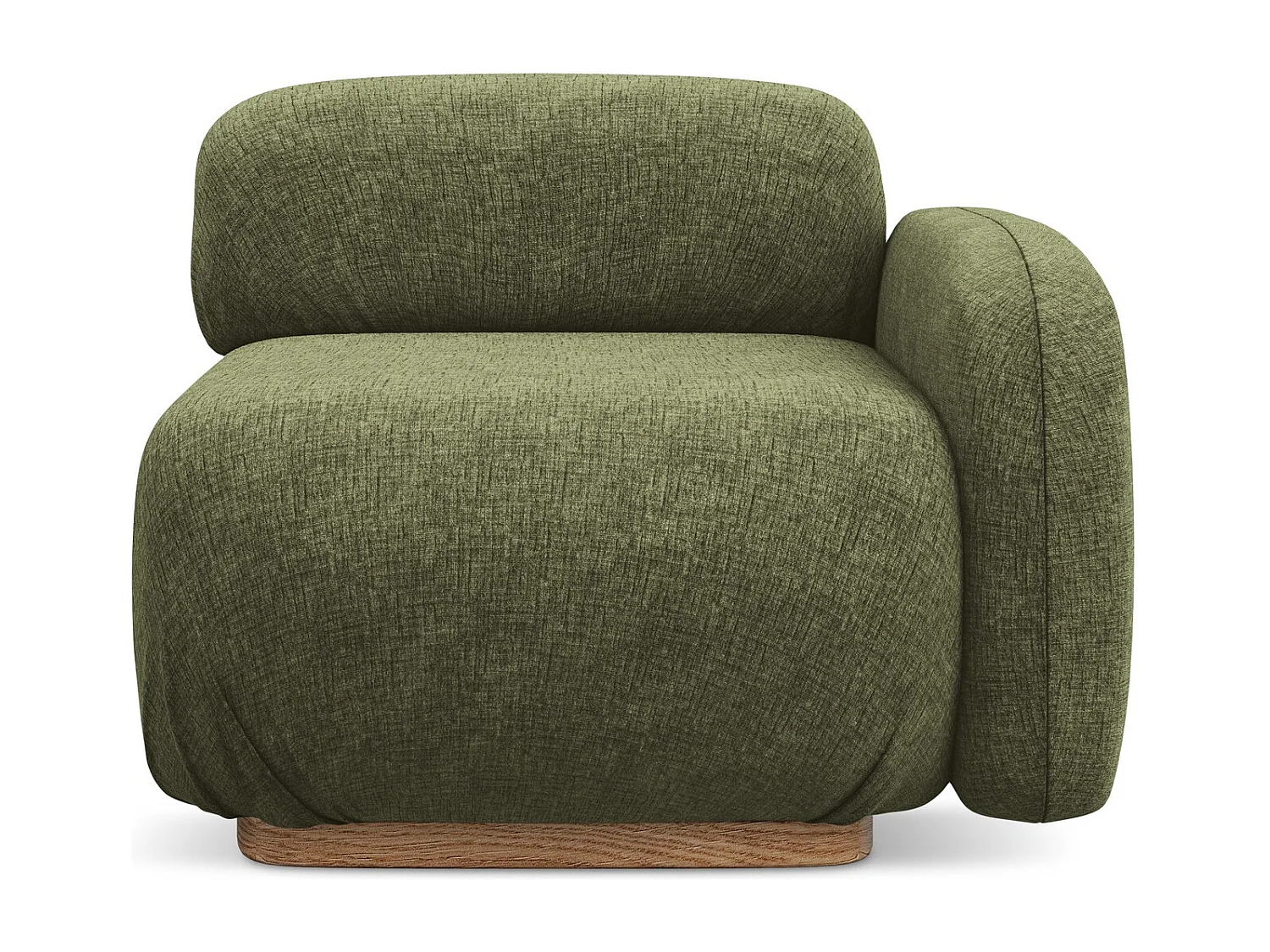 Module avec accoudoirs droit en tissu chenille - olive - AILANI