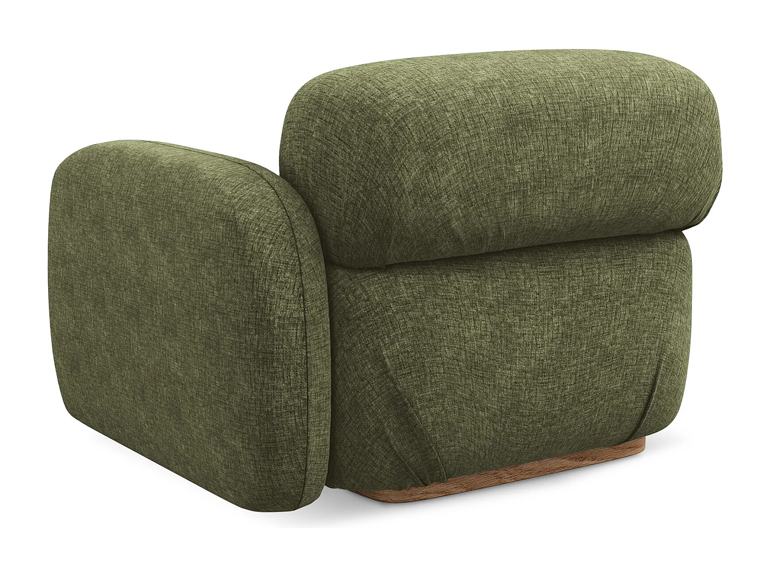 Module avec accoudoirs droit en tissu chenille - olive - AILANI