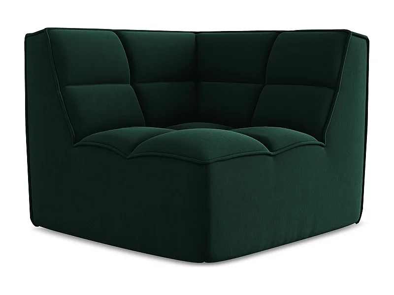 Fauteuil d'angle pour canapé modulable en velours - bouteille verte - KALAI