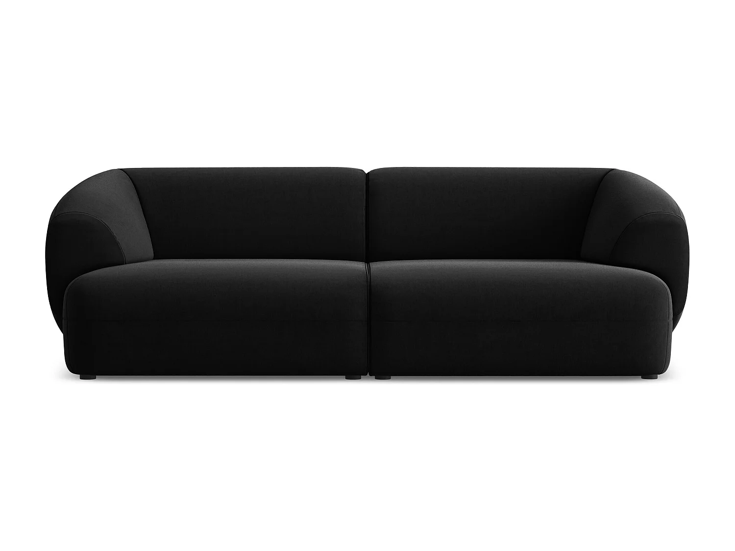 Vierzits modulaire bank van zwart velours - MOANA