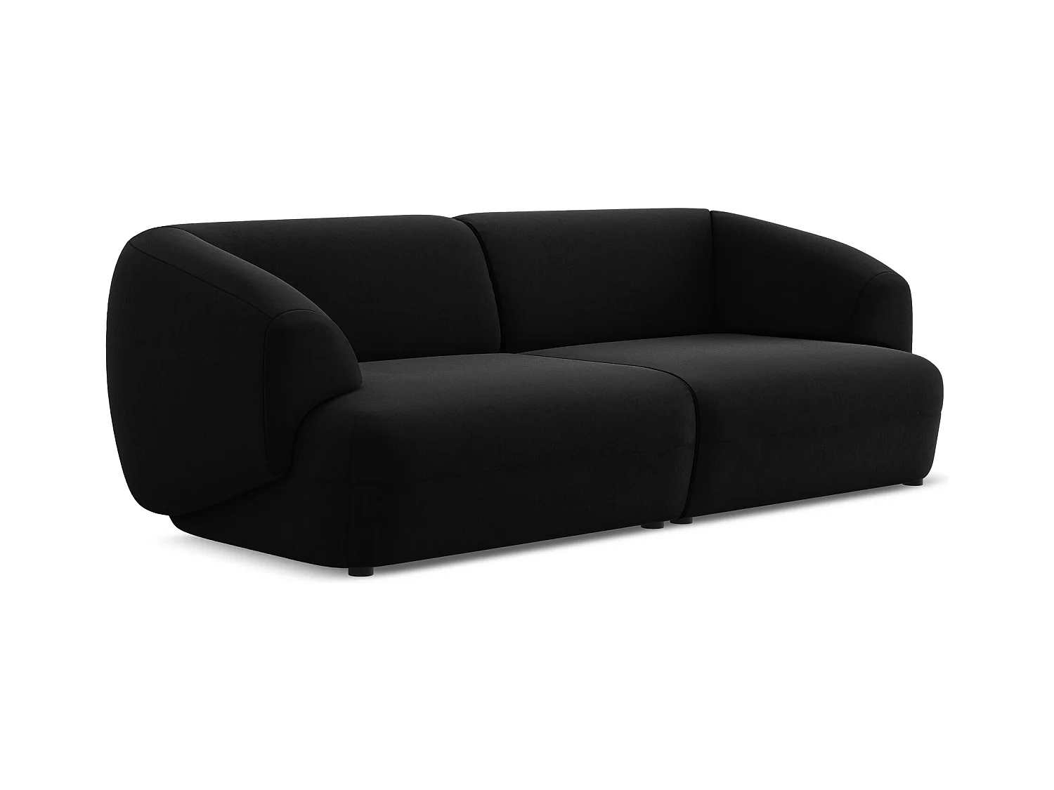 Vierzits modulaire bank van zwart velours - MOANA