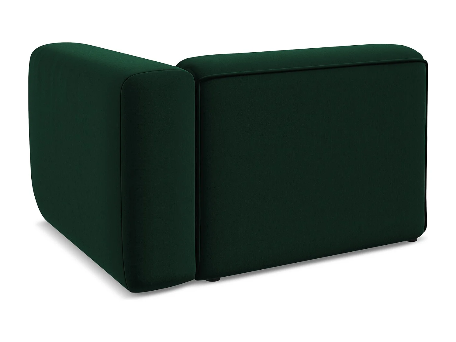 Module avec accoudoirs droit en velours - bouteille verte - EKAHI