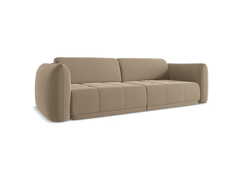 Kanapa 3-osobowa - z tkaniny welwetowej - jasny beż - HOKU