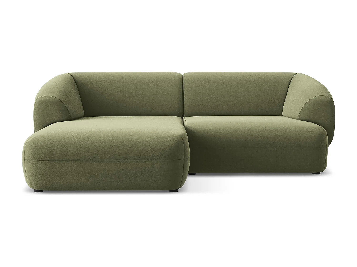 Modulaire hoekbank links van olijf velours - MOANA