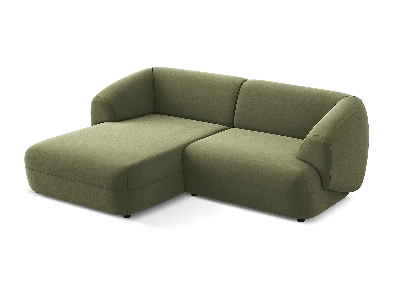 Modulaire hoekbank links van olijf velours - MOANA