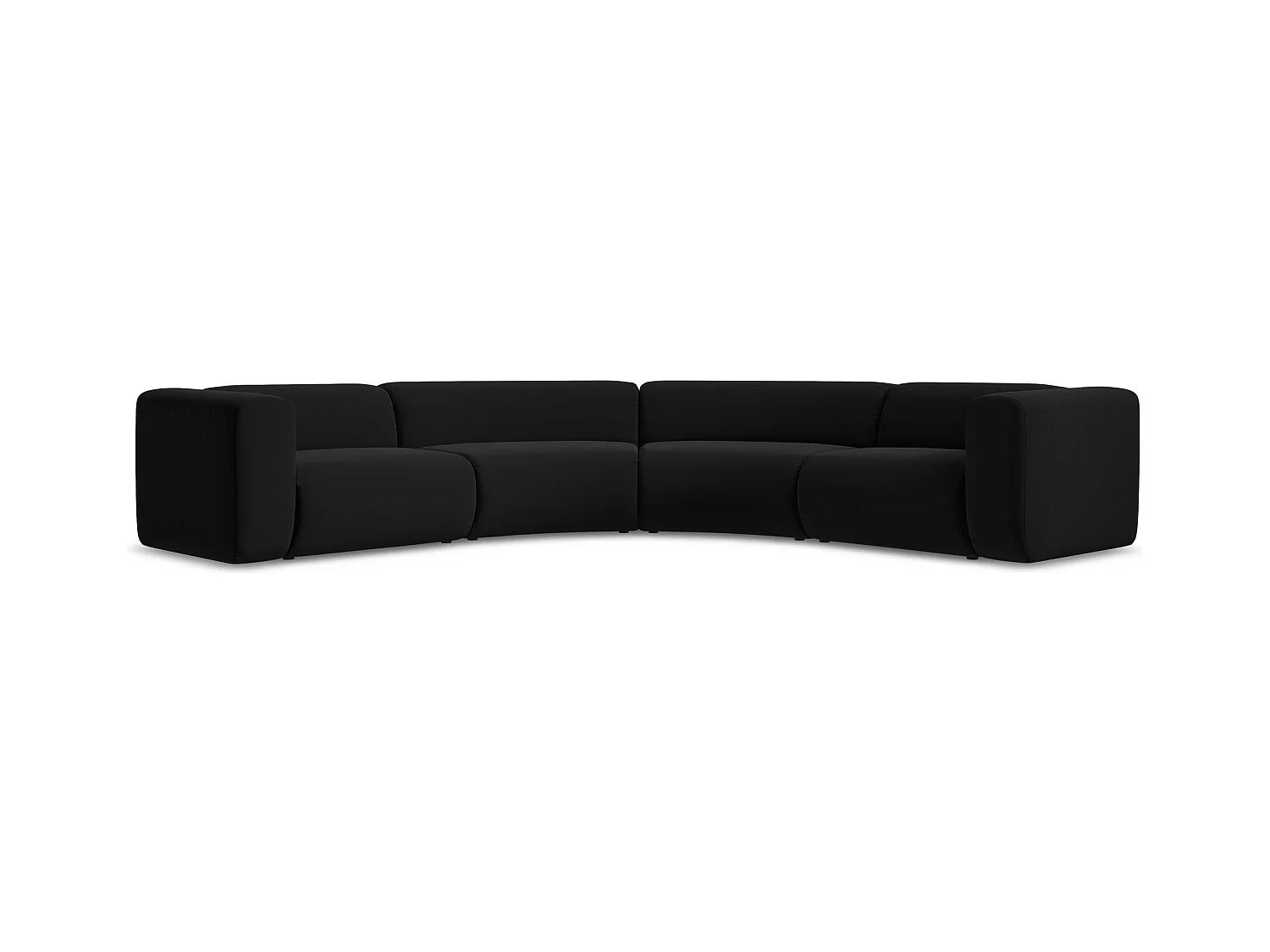 Canapé d'angle modulable en velours - noir - EKAHI