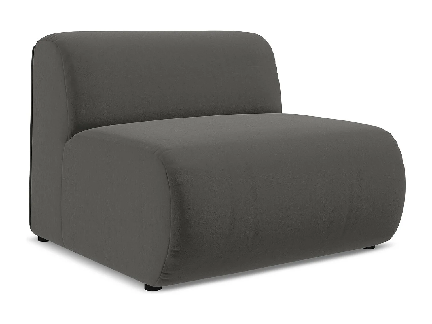 Modular - Mittelsofa - Samt - Stahl - EKAHI