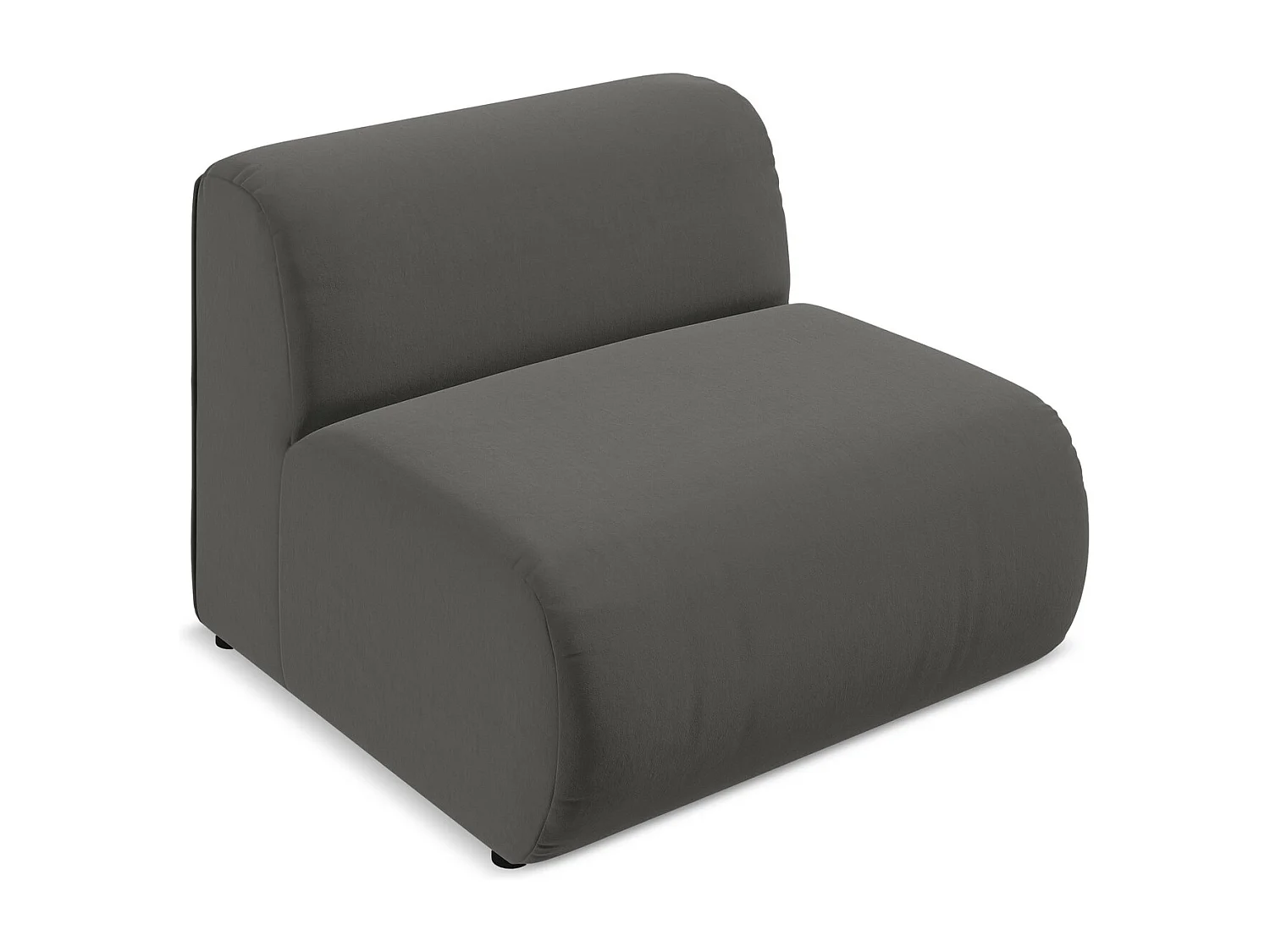 Modular - Mittelsofa - Samt - Stahl - EKAHI