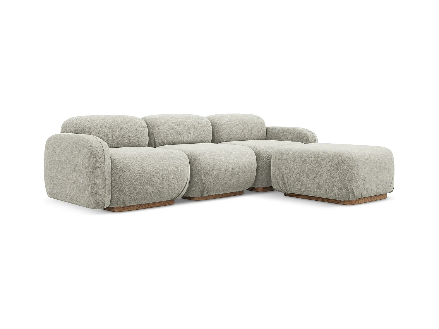 Canapé d'angle réversible en tissu chenille - argent - AILANI