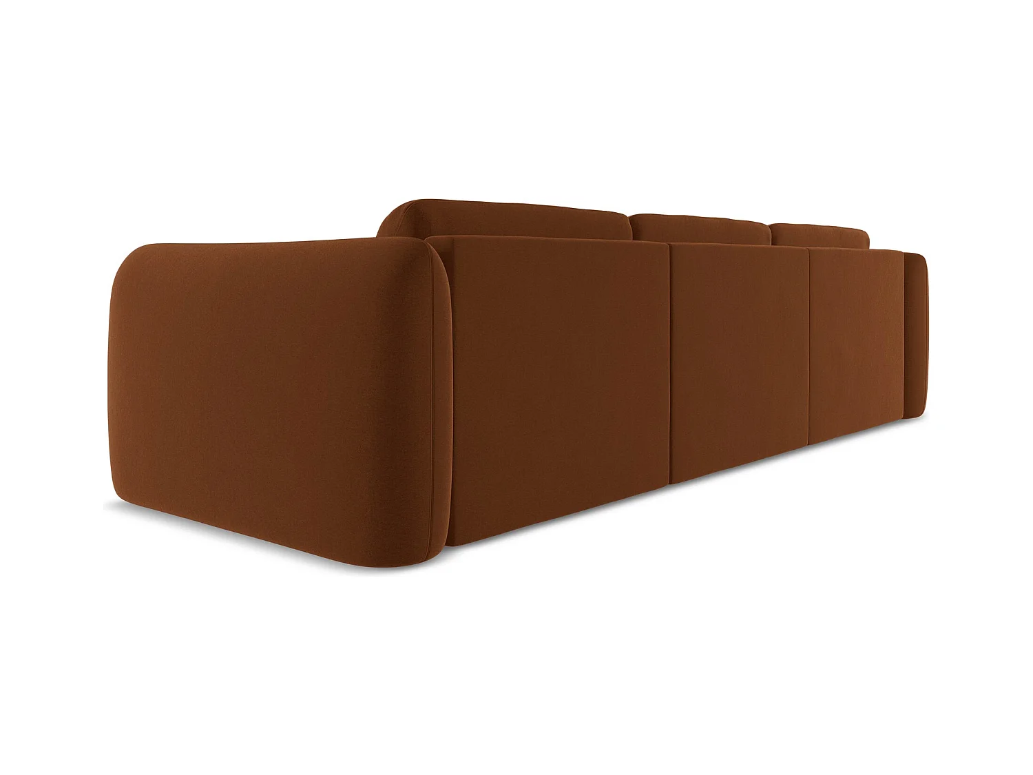 Ecksofa - Ecke Links - Samt - Terrakotta - HOKU