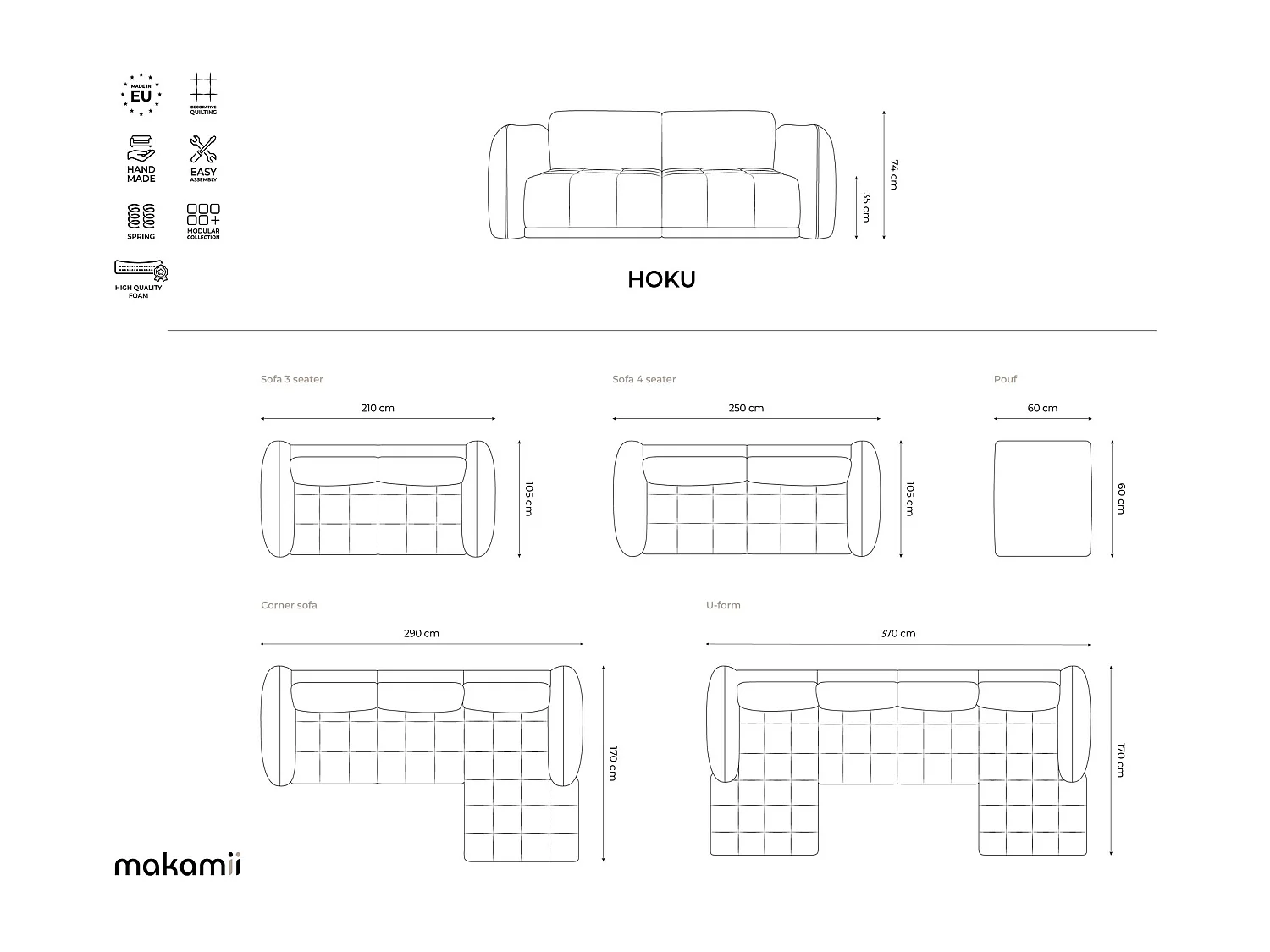 Ecksofa - Ecke Links - Samt - Terrakotta - HOKU