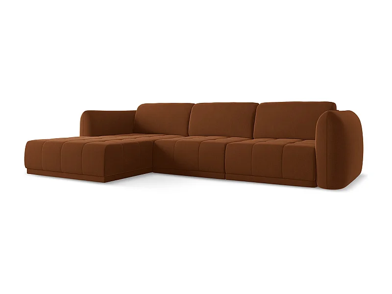 Ecksofa - Ecke Links - Samt - Terrakotta - HOKU