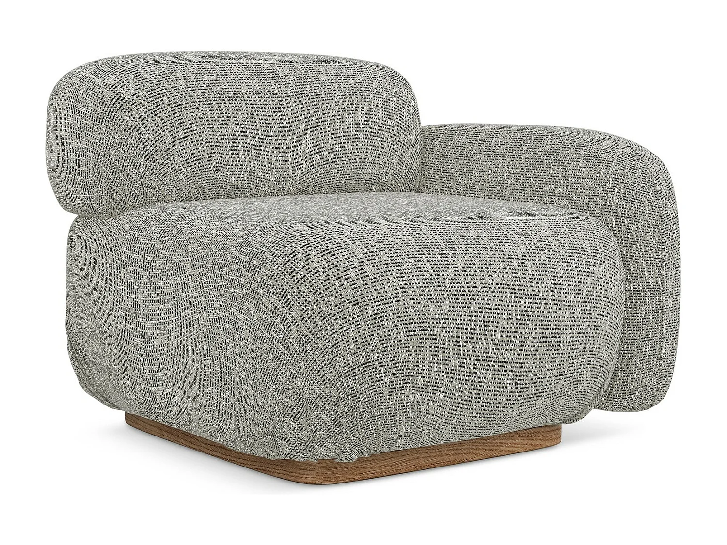 Module avec accoudoirs droit en tissu texturé - beige foncé - AILANI