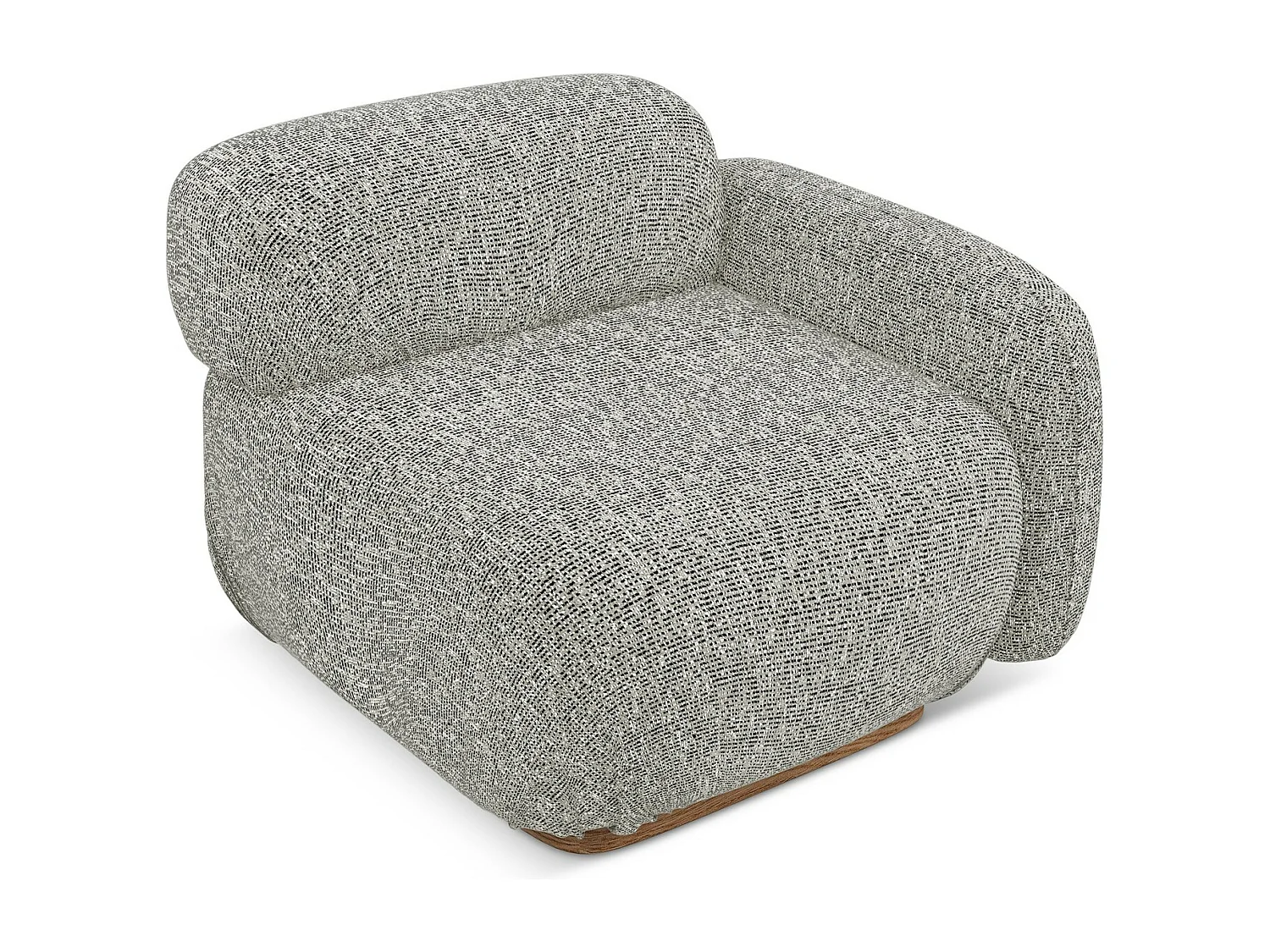 Module avec accoudoirs droit en tissu texturé - beige foncé - AILANI