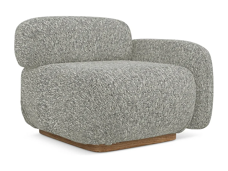 Module avec accoudoirs droit en tissu texturé - beige foncé - AILANI