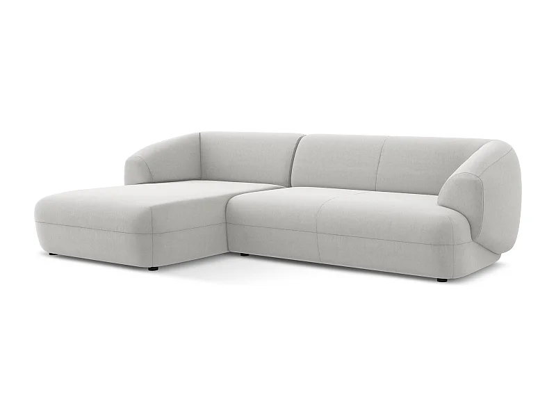 Modulaire hoekbank links van zilver velours - MOANA