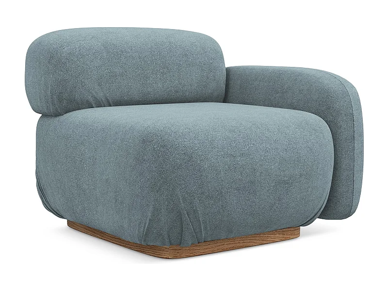 Module avec accoudoirs droit en tissu bouclette - jeans - AILANI