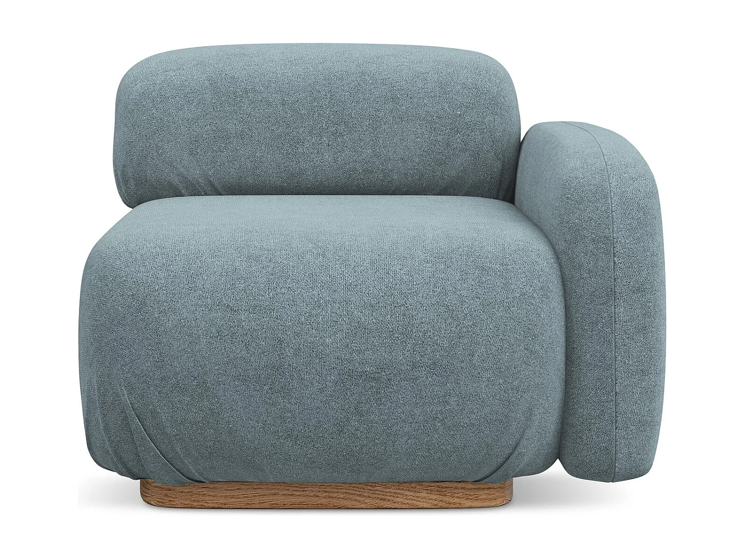 Module avec accoudoirs droit en tissu bouclette - jeans - AILANI