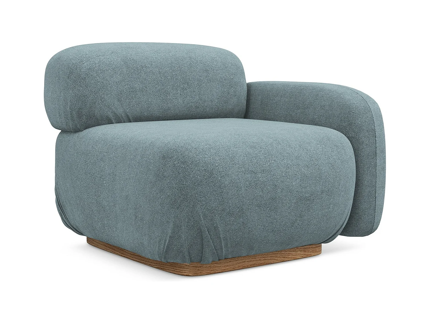 Module avec accoudoirs droit en tissu bouclette - jeans - AILANI