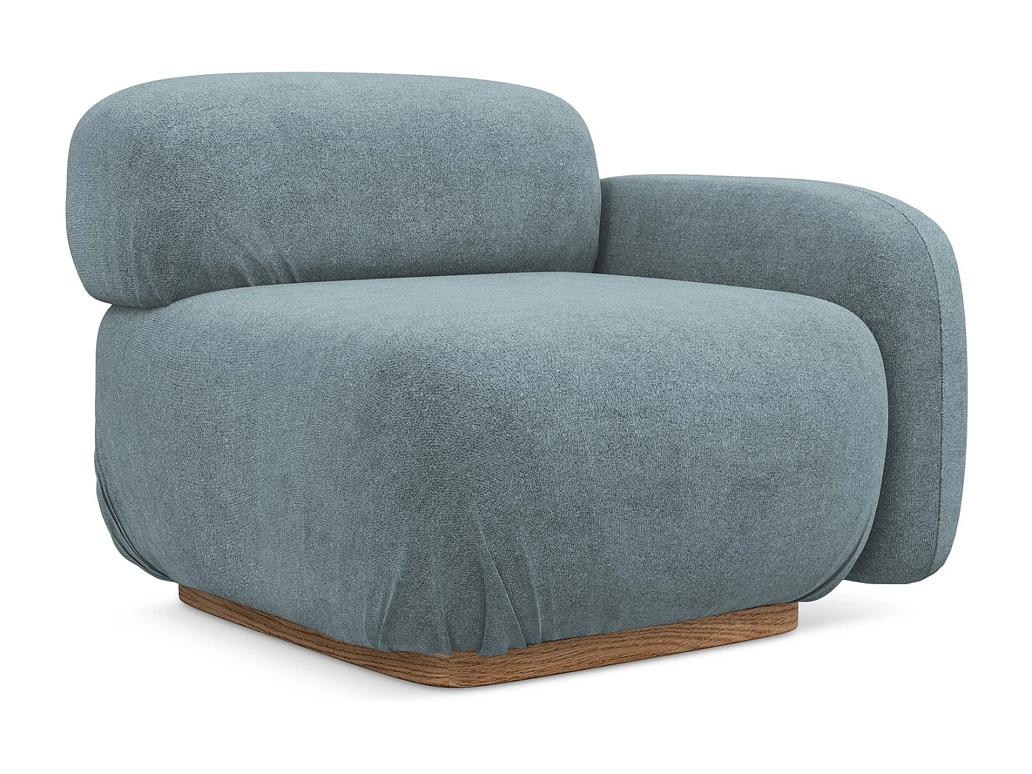 Module avec accoudoirs droit en tissu bouclette - jeans - AILANI