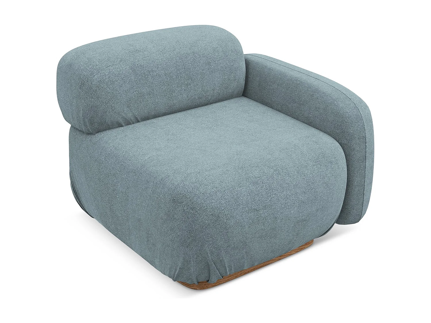 Module avec accoudoirs droit en tissu bouclette - jeans - AILANI