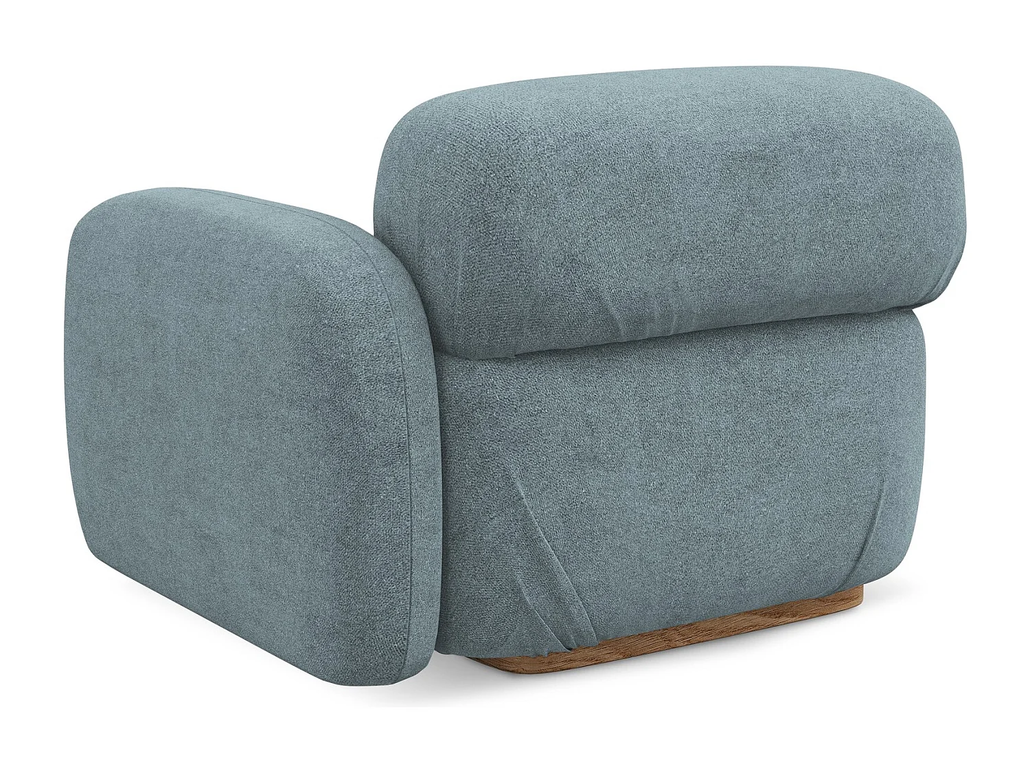 Module avec accoudoirs droit en tissu bouclette - jeans - AILANI