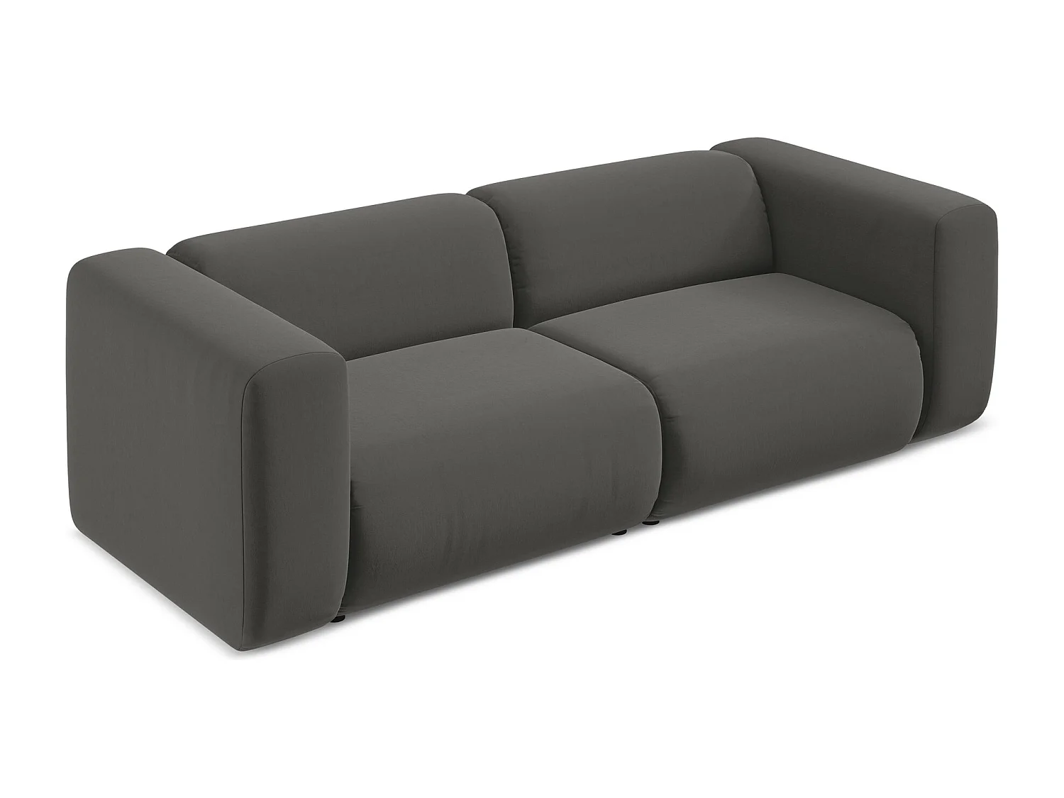Modulares 3-Sitzer Sofa - - Samt - Stahl - EKAHI