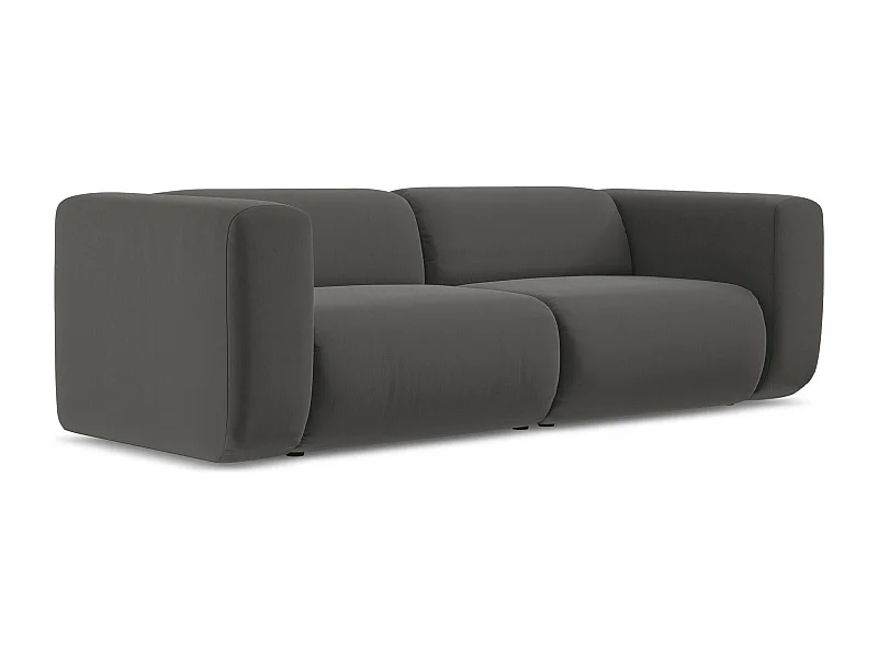 Modulares 3-Sitzer Sofa - - Samt - Stahl - EKAHI