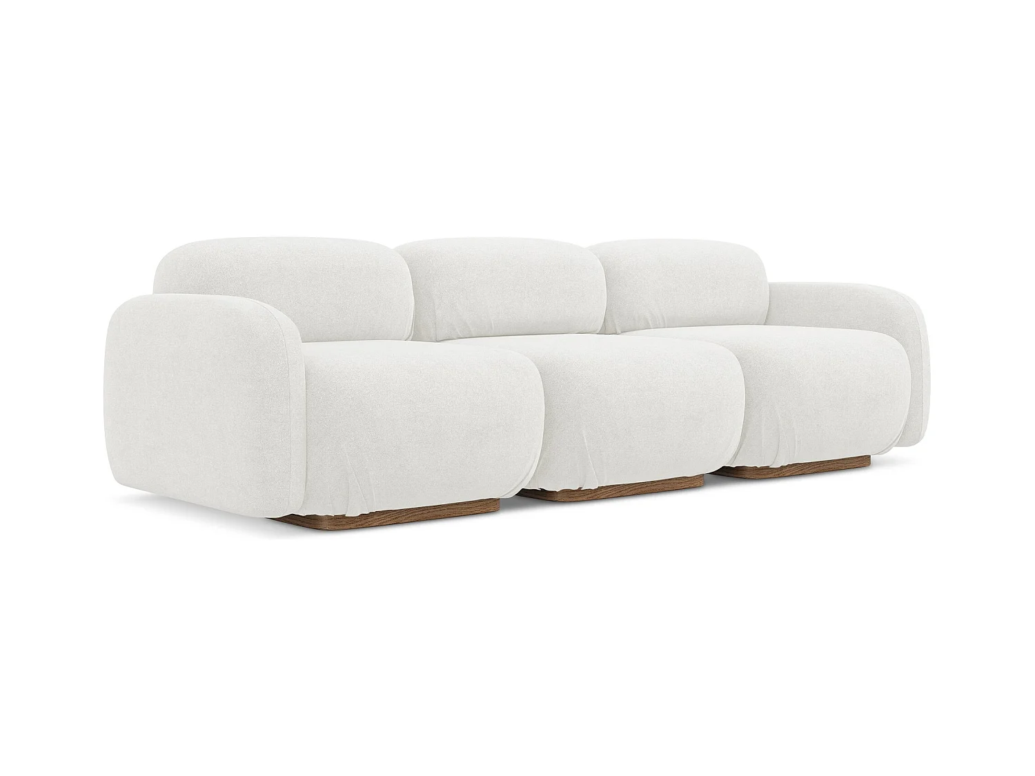Modulares 4-Sitzer Sofa - - Bouclé - Weiß - AILANI