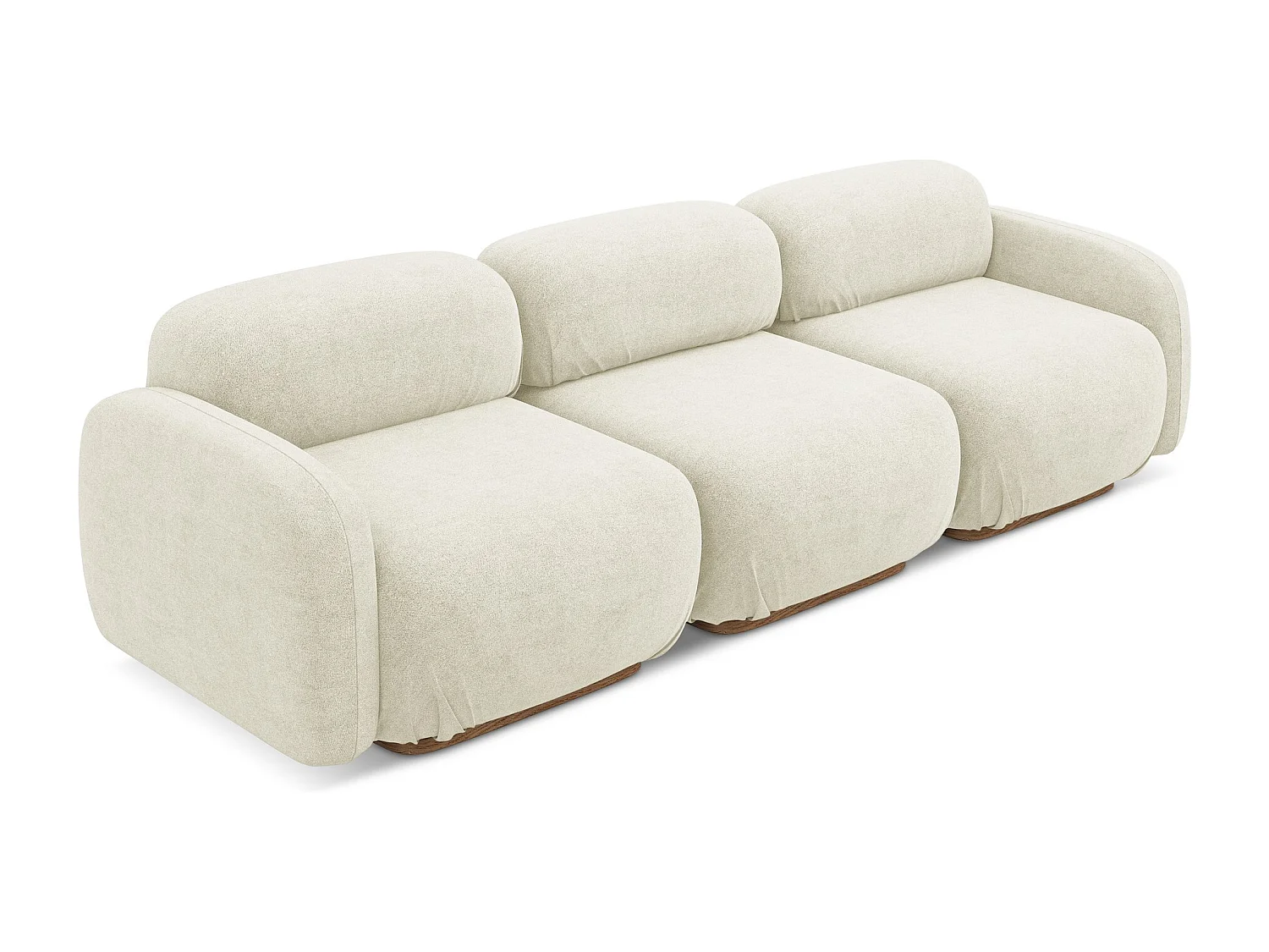 Canapé modulable 4 places en tissu bouclette - blanc - AILANI