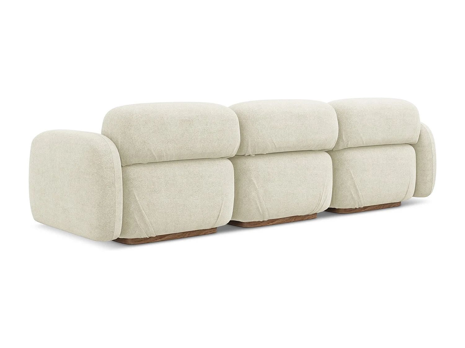 Canapé modulable 4 places en tissu bouclette - blanc - AILANI