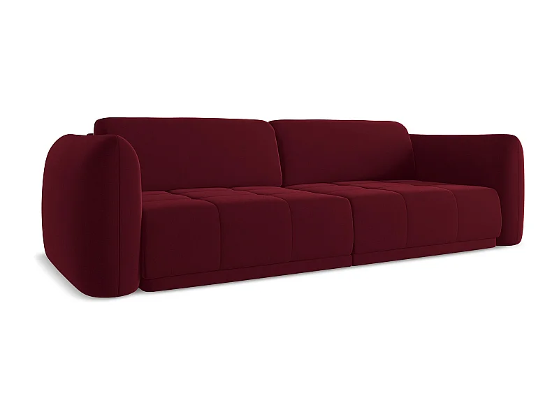3-Sitzer Sofa - - Samt - Burgund - HOKU