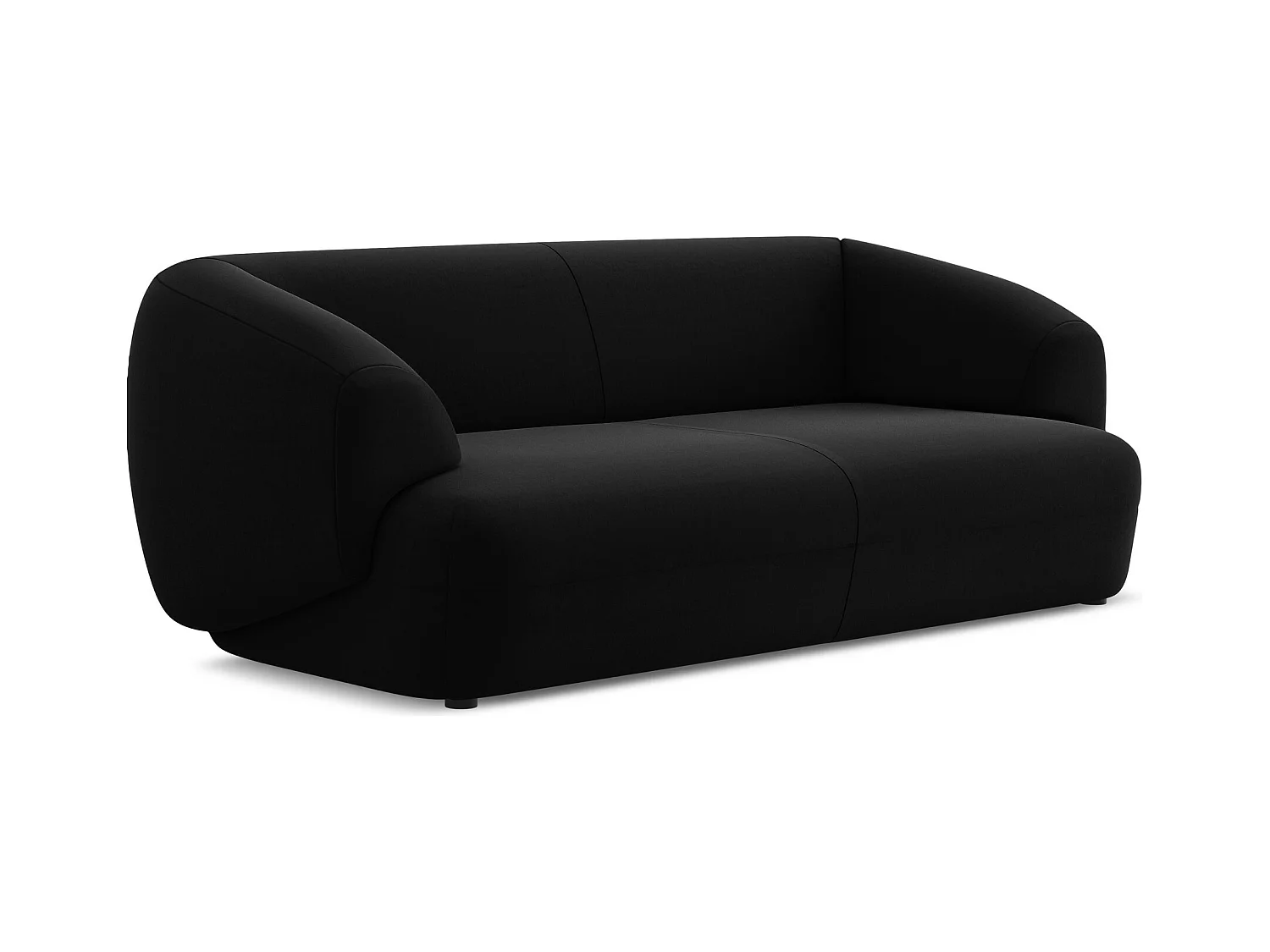 3-Sitzer Sofa - - Samt - Schwarz - MOANA