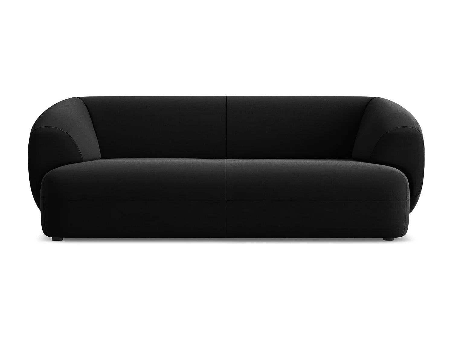 Canapé 3 places en velours - noir - MOANA