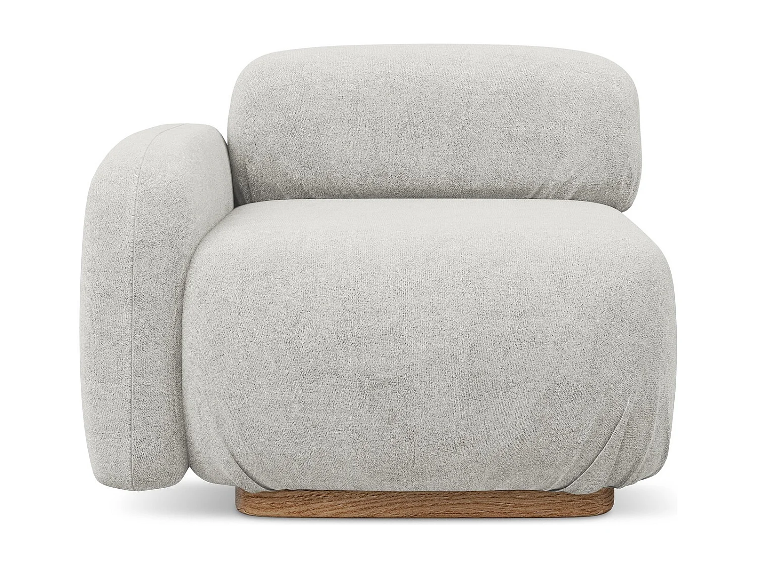 Moduł z podłokietnikiem lewy - z tkaniny bouclé - srebrny - AILANI